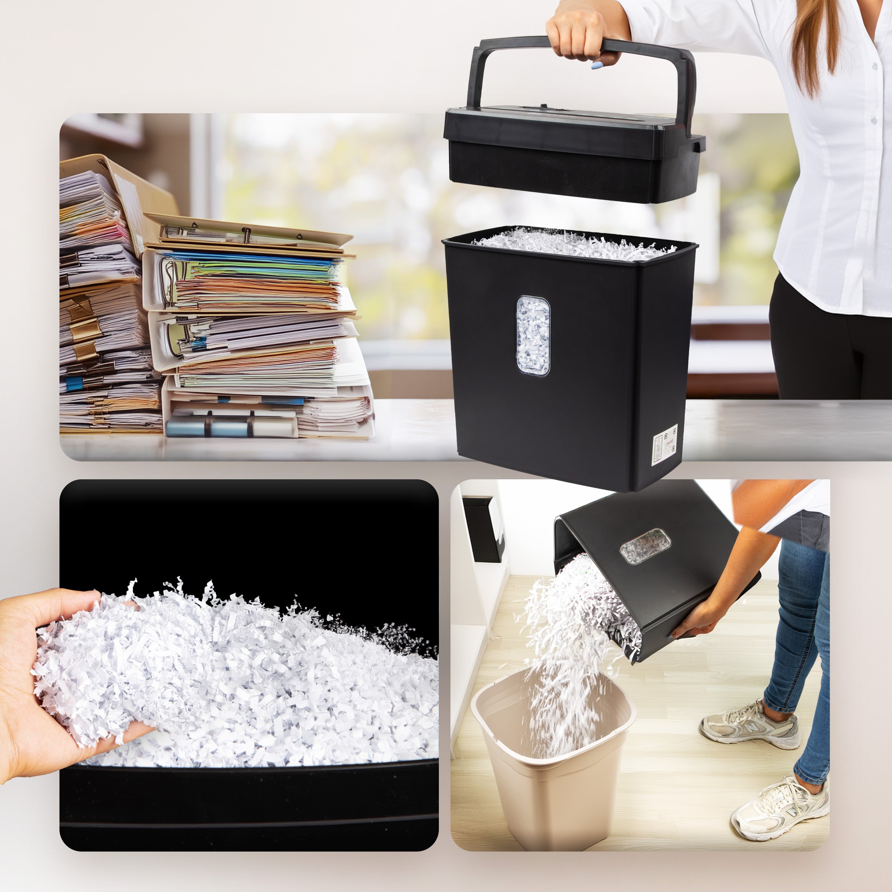 Duronic PS657 Micro Cut Paper Shredder - 5 Sheet Heavy Duty Electric Shredder for Home & Office | Securely Shreds Documents, Credit Cards, Envelopes | Compact & Powerful Data Destruction Machine (Black) | Perfect for Confidential Paperwork, Tax Records & Identity Protection