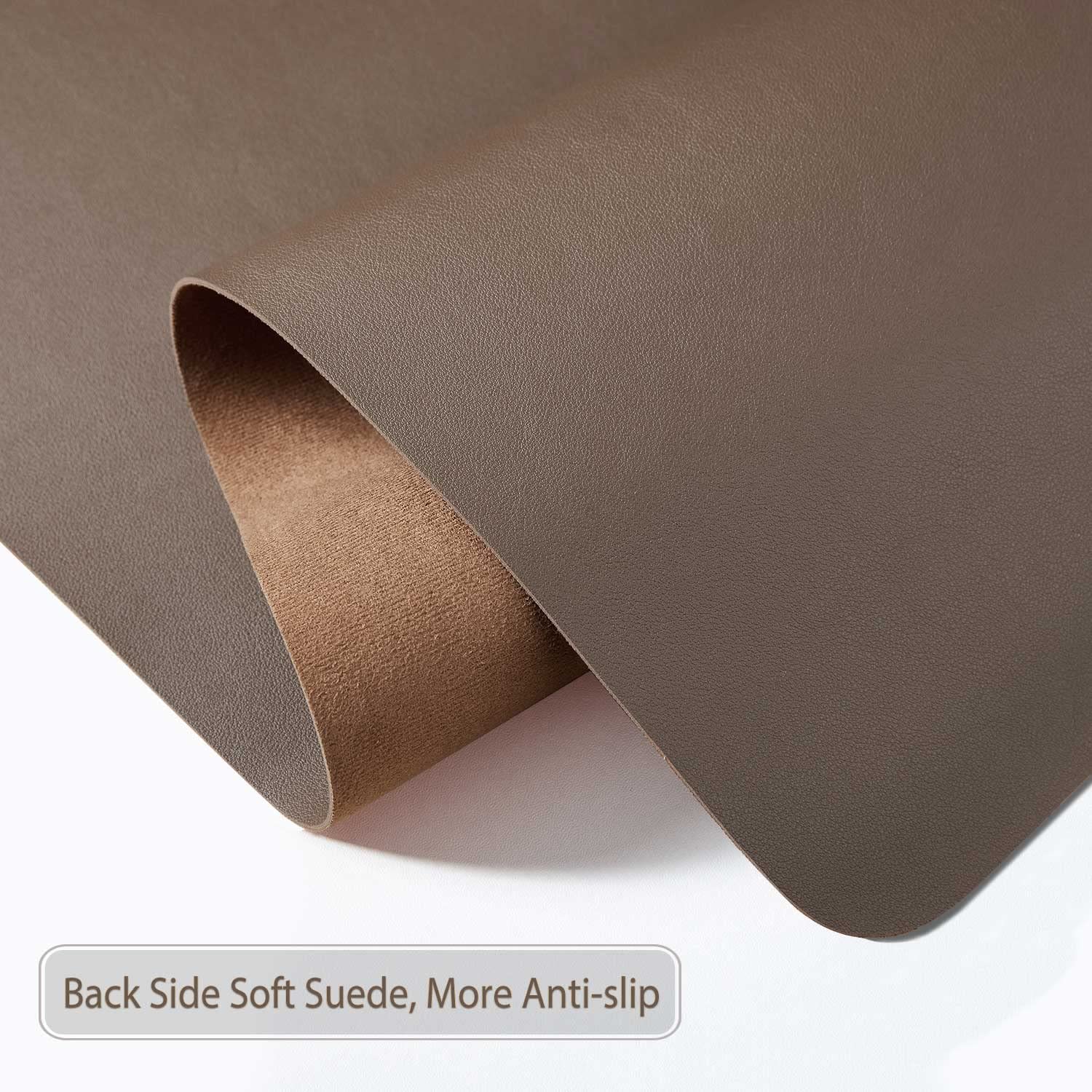 DOBAOJIA Large Desk Mat 90x43cm - Waterproof PU Leather & Non-Slip Suede Base - Office Desk Pad for Keyboard, Mouse & Writing - Perfect for Home, Work & Gaming Setup (Mud Brown)