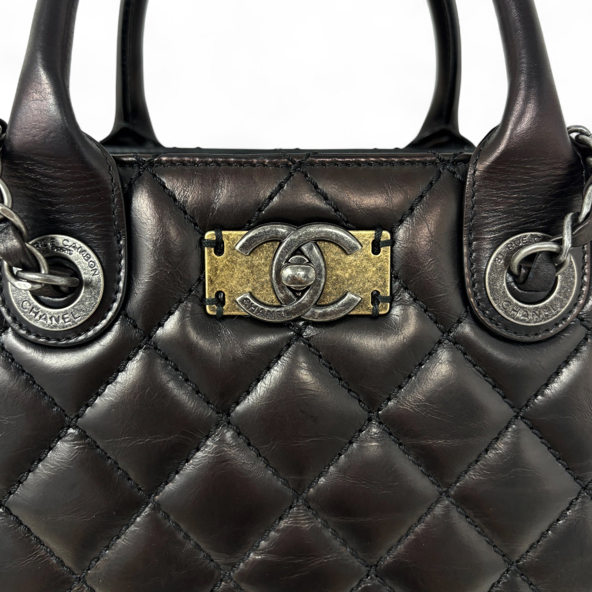 Chanel Metallic Brown Leather Shopping Tote Bag for Women - Luxury Designer Handbag for Work, Travel & Everyday Use