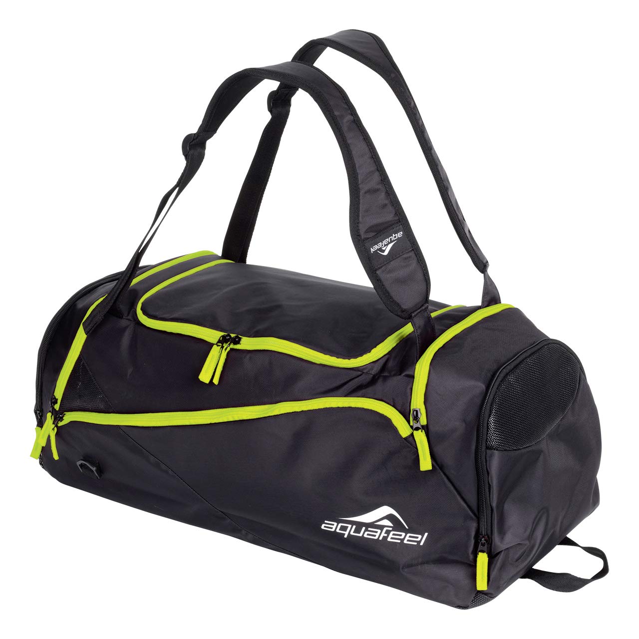 44L Large Durable Holdall Bag for Travel & Gym - Black/Green - Perfect for Weekend Trips, Sports & Outdoor Activities