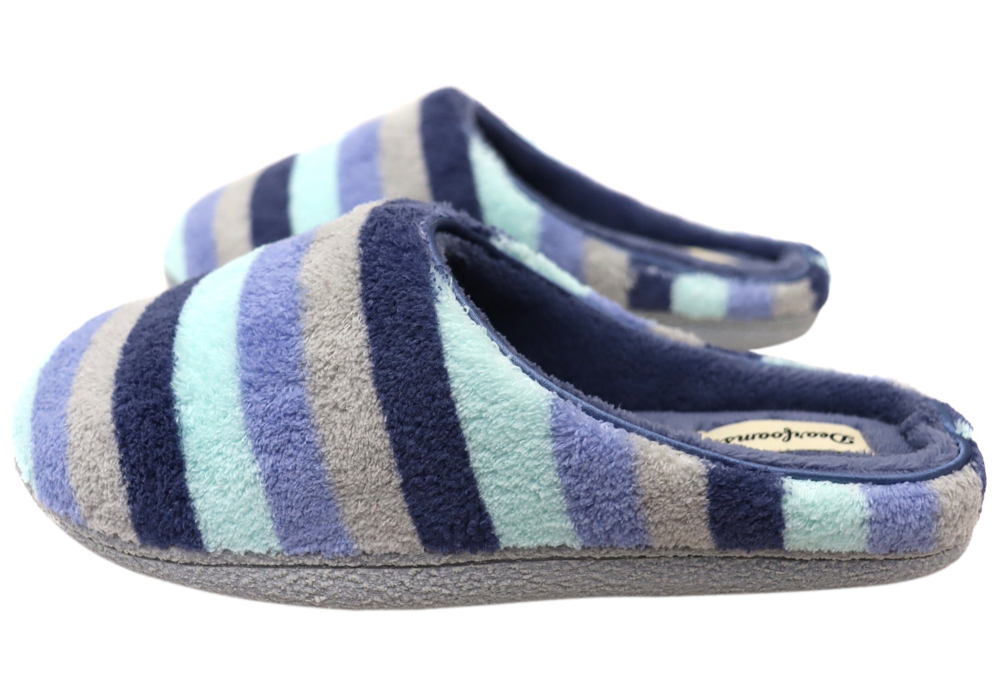 Dearfoams Women's Leslie Quilted Terry Clog Slippers - Wide Fit Indoor House Shoes for Comfort & Warmth - Perfect for Relaxing at Home, Lounging & Cold Weather Wear