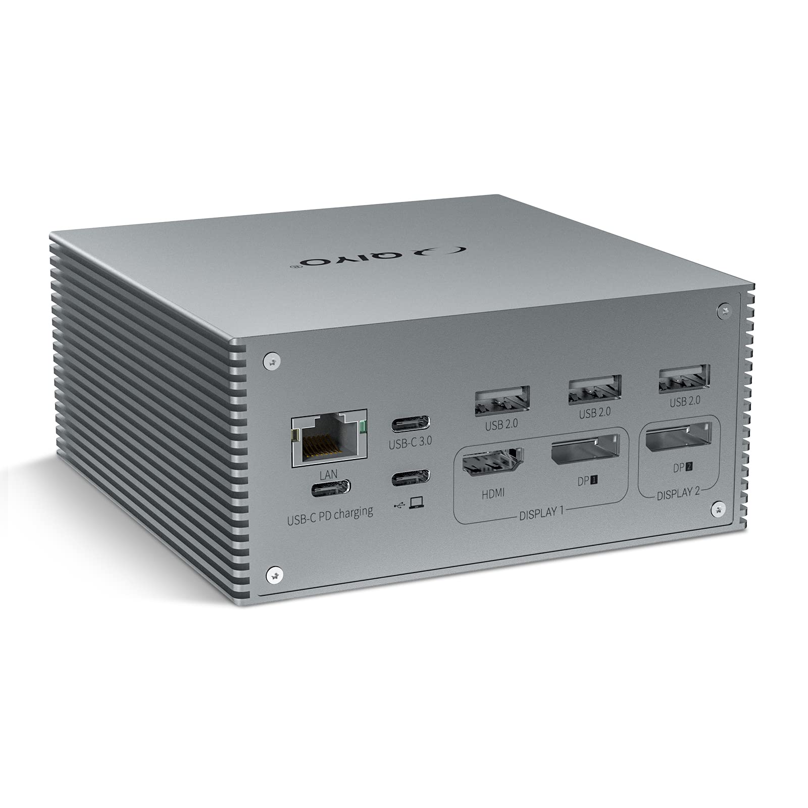 QIYO USB C Docking Station Dual Monitor - 6-in-1 Hub with 4K HDMI, 2 DisplayPorts, 100W PD Charging for MacBook Pro/Air & Windows Laptops - Perfect for Home Office, Gaming & Multi-Task Workspaces