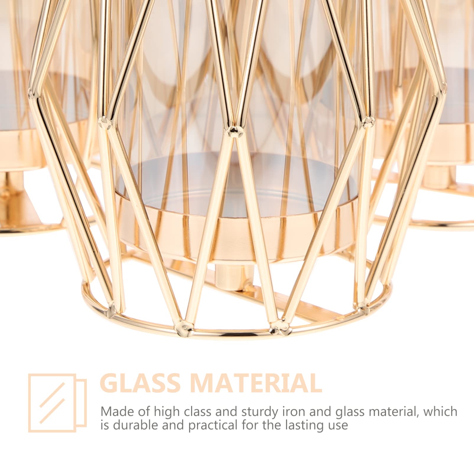 3-Piece Geometric Iron Candle Holders Set - Hollow-Out Design, Elegant & Creative Candlesticks for Home Decor, Wedding, Dining Table Centerpiece, Romantic Ambiance Lighting