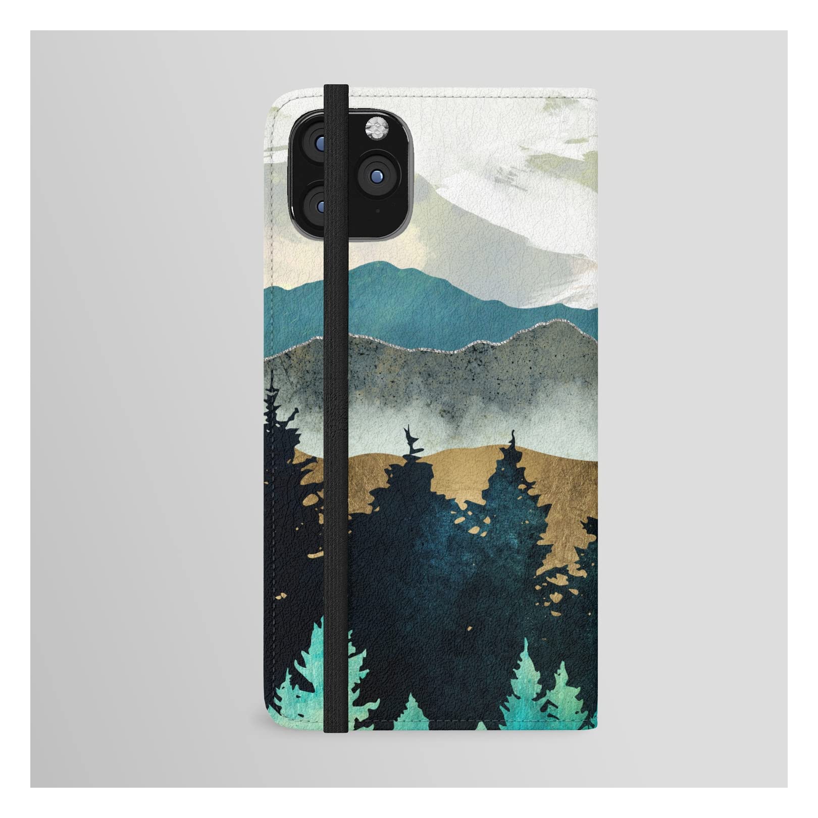 Forest Mist Custom Horizontal Wallet Phone Case for iPhone 11 Pro Max | Artistic Spacefrogdesigns | Durable Protective Cover for Everyday Use & Travel