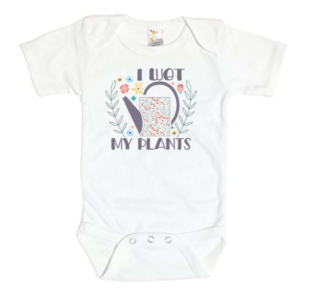 Funny Baby Onesie - 'I Wet My Plants' Gardening Bodysuit | Unisex Infant Romper for Boys & Girls | Perfect for Plant Lovers, Garden Parties & Cute Photo Shoots