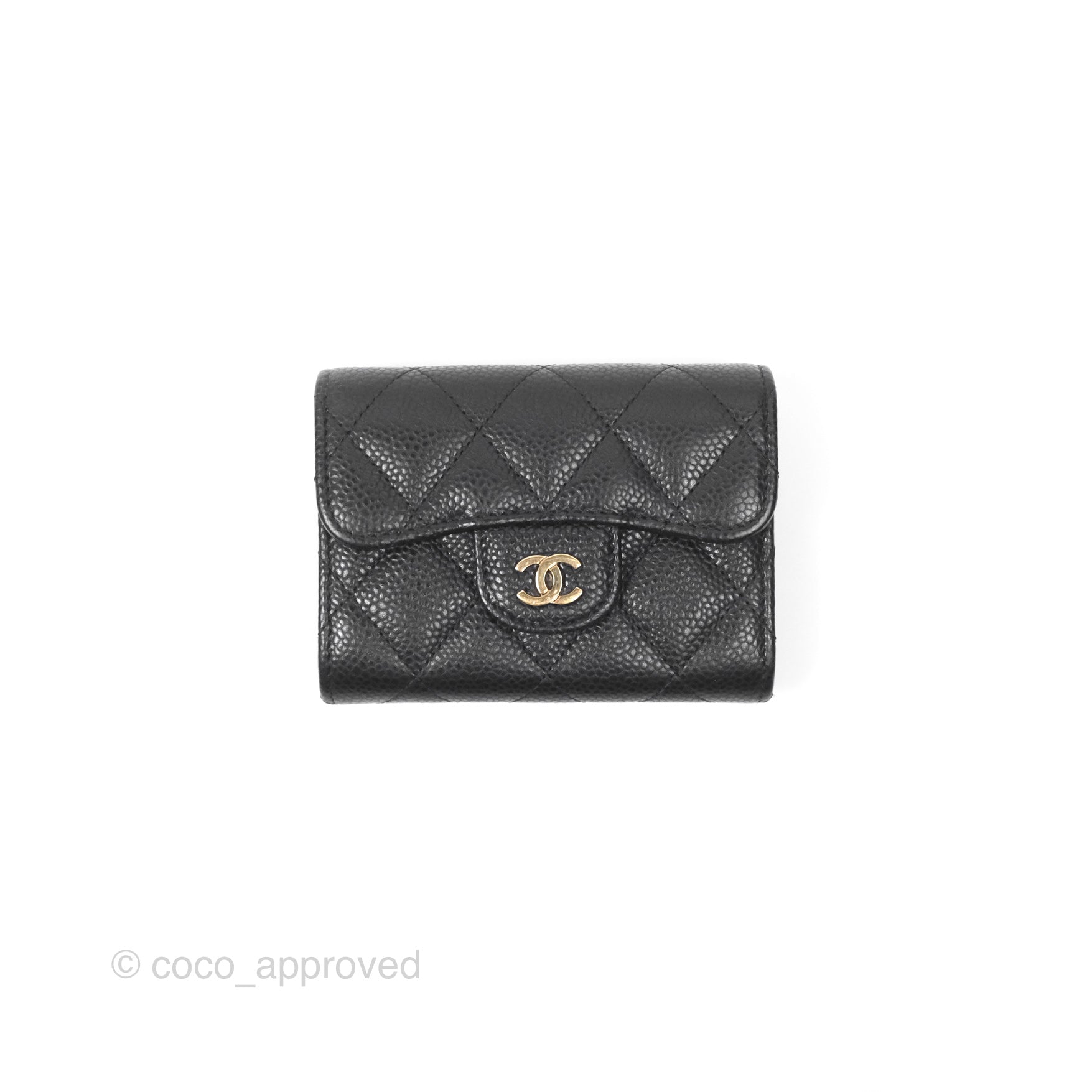 Chanel Caviar Quilted Flap Card Holder Wallet in Black with Gold Hardware - Perfect for Everyday Luxury & Gift Giving