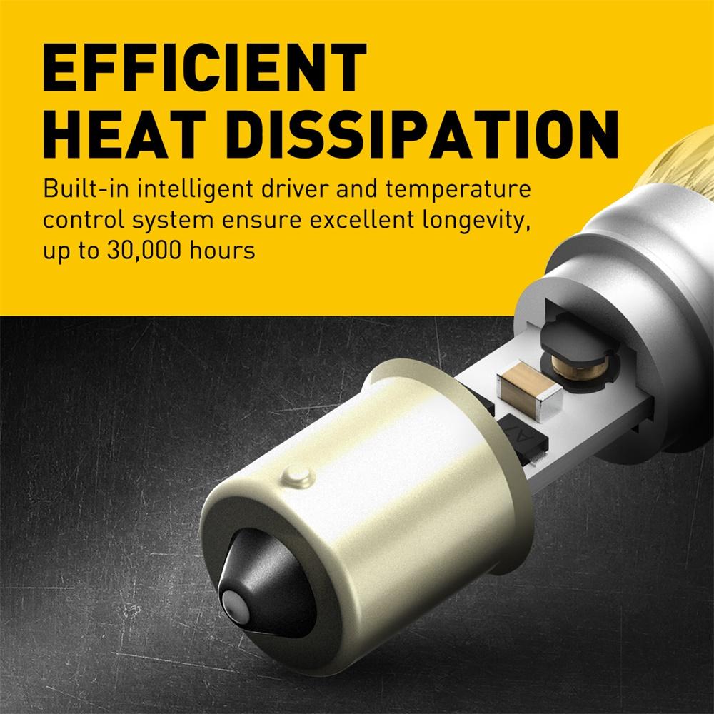 1156 LED Bulb 6000K Xenon White - Bright Tail Light, Reverse Backup Light & Brake Signal Light Bulbs for Cars, Trucks, SUVs - Perfect for Night Driving and Enhanced Safety