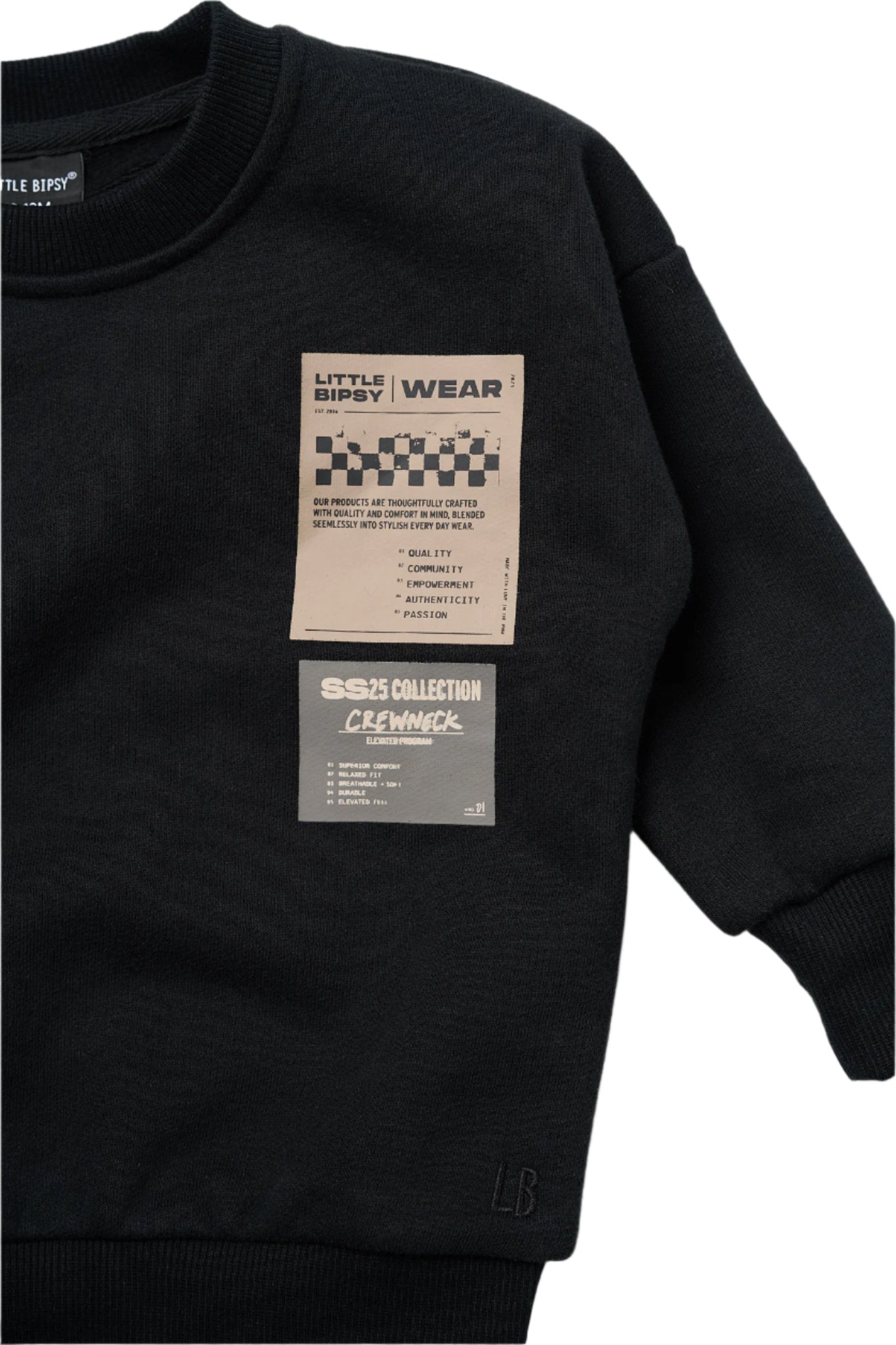 Premium Black Core Values Elevated Crewneck Sweatshirt - Comfortable & Stylish for Casual Wear, Street Fashion, and Everyday Outfits