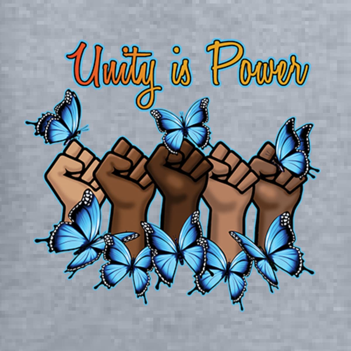 Wild Bobby Unity is Power Black Pride Women's Graphic Long Sleeve T-Shirt - Black History Month, Civil Rights, Protest & Empowerment Apparel