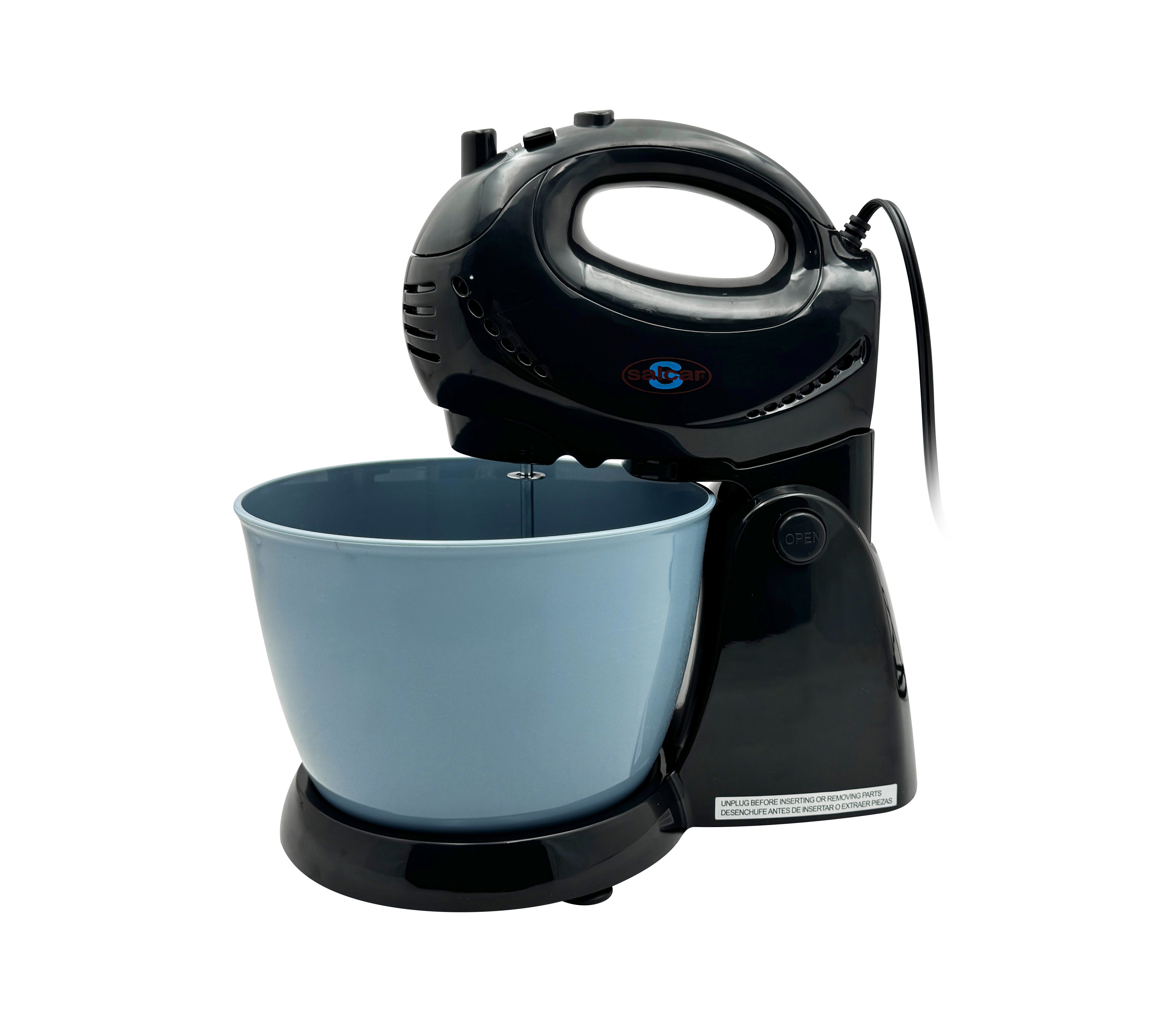 5-Speed Stand Mixer with Plastic Bowl - Black Salcar | Perfect for Baking, Mixing Dough & Whipping Cream | Kitchen Appliance for Home Bakers