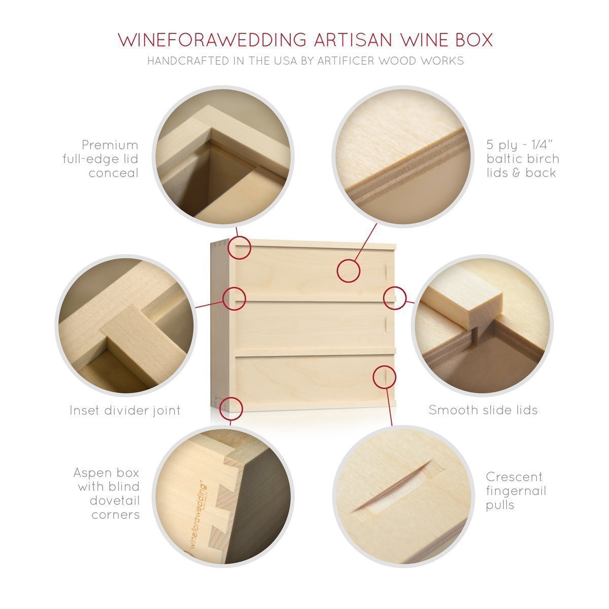 Anniversary Wine Box - Romantic Wedding Gift for Couples - Engraved Live Laugh Love Wine Box Set - Perfect for Anniversaries, Weddings & Special Occasions - WineforaWedding®