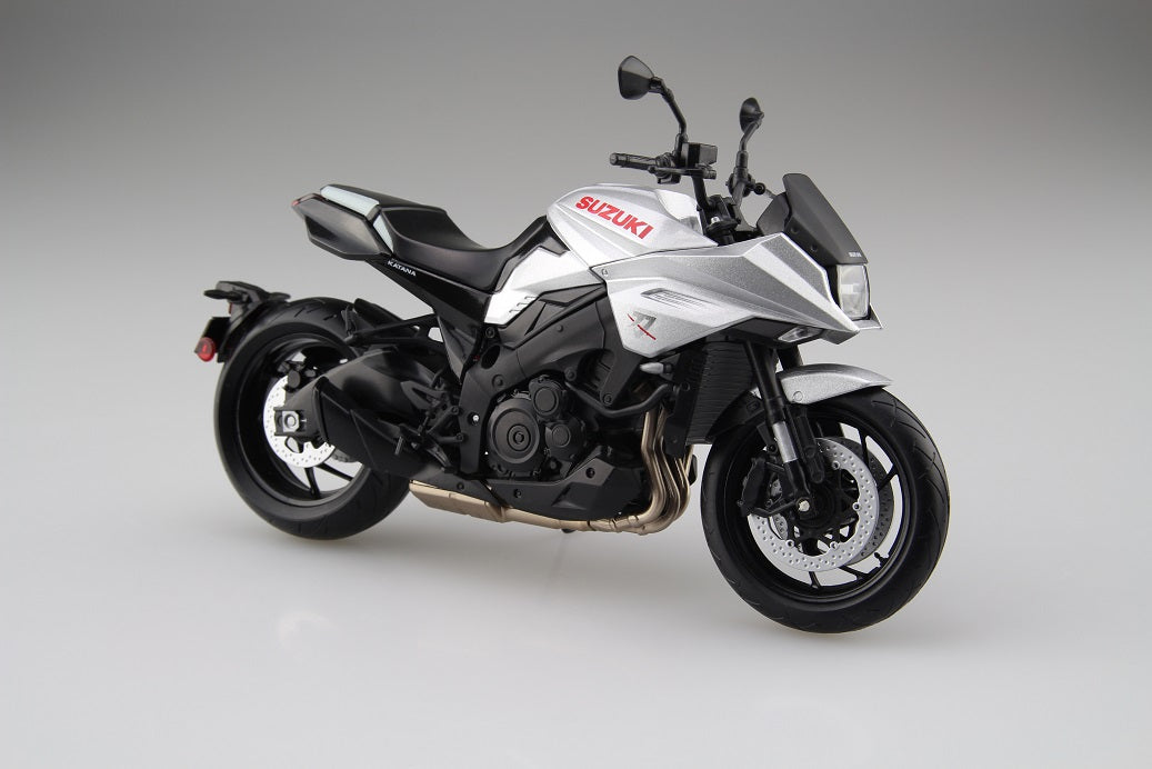 1/12 Scale AOSHIMA SUZUKI GSX-S1000S KATANA Motorcycle Model Kit - Metallic Mystic Silver for Collectors & Hobbyists | Perfect for Display, DIY Projects & Gift Giving