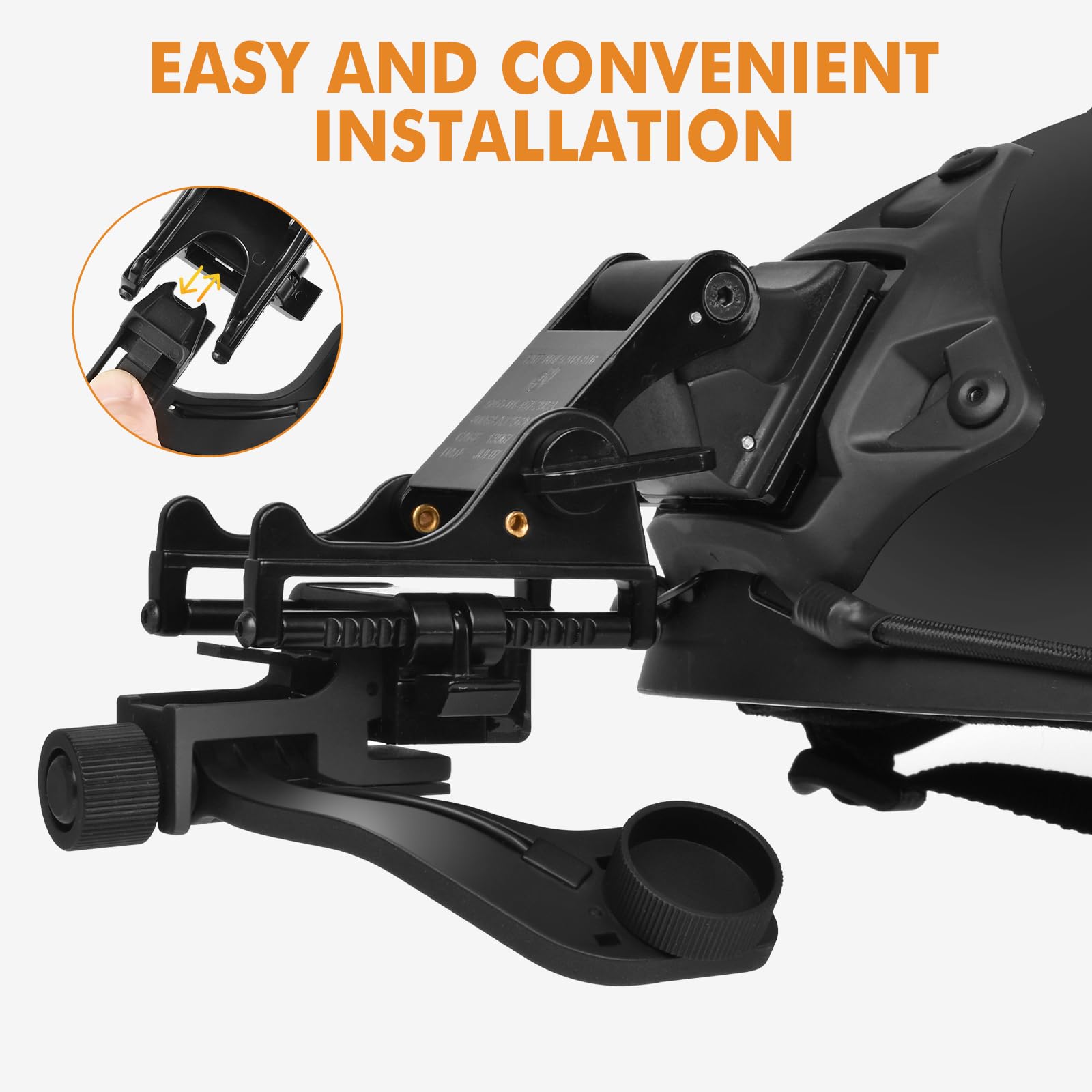 PVS 14 Night Vision J-Arm Mount - Aluminum Alloy NVG Adapter for Rhino Mount | Compatible with All PVS14 Models | Tactical Gear for Military, Hunting & Night Operations (Black)