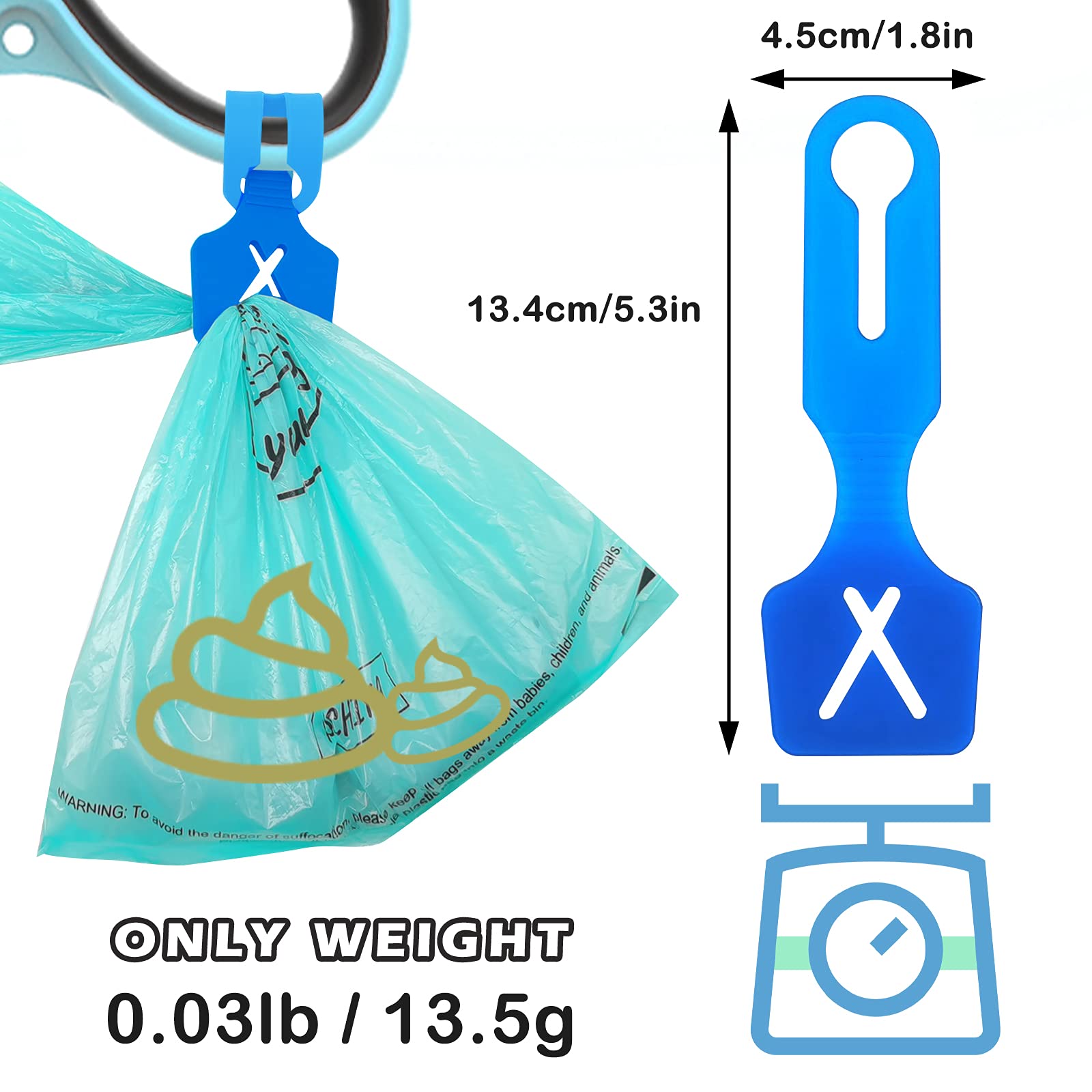 Eco-Friendly Silicone Dog Poop Bag Holder for Leash - Hands-Free Waste Carrier (Jelly Blue, 2-Pack) | Perfect for Walking, Hiking & Outdoor Adventures with Your Pet