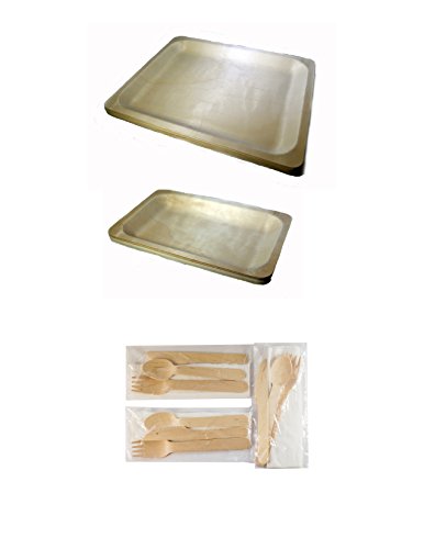 Eco-Friendly 30-Piece Disposable Camping Tableware Set - Biodegradable Wooden Plates, Forks, Knives & Napkins (30 Sets) - Perfect for Outdoor Picnics, BBQs & Camping Trips