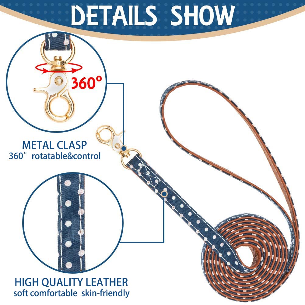 EXPAWLORER Adjustable Dog Collar and Leash Set with Plaid Bow Tie & Bandana - Tangle-Free Leash for Small, Medium & Large Dogs - Perfect Holiday Gift for Pets (Ideal for Walks, Parties & Photo Shoots)