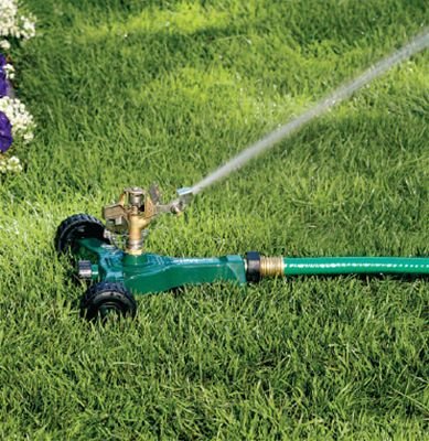 3-Pack Orbit 56186N Brass Impact Sprinkler with Wheels - Heavy Duty Lawn Irrigation System for Large Yards, Gardens & Farmland Watering - Perfect for Residential & Commercial Outdoor Use