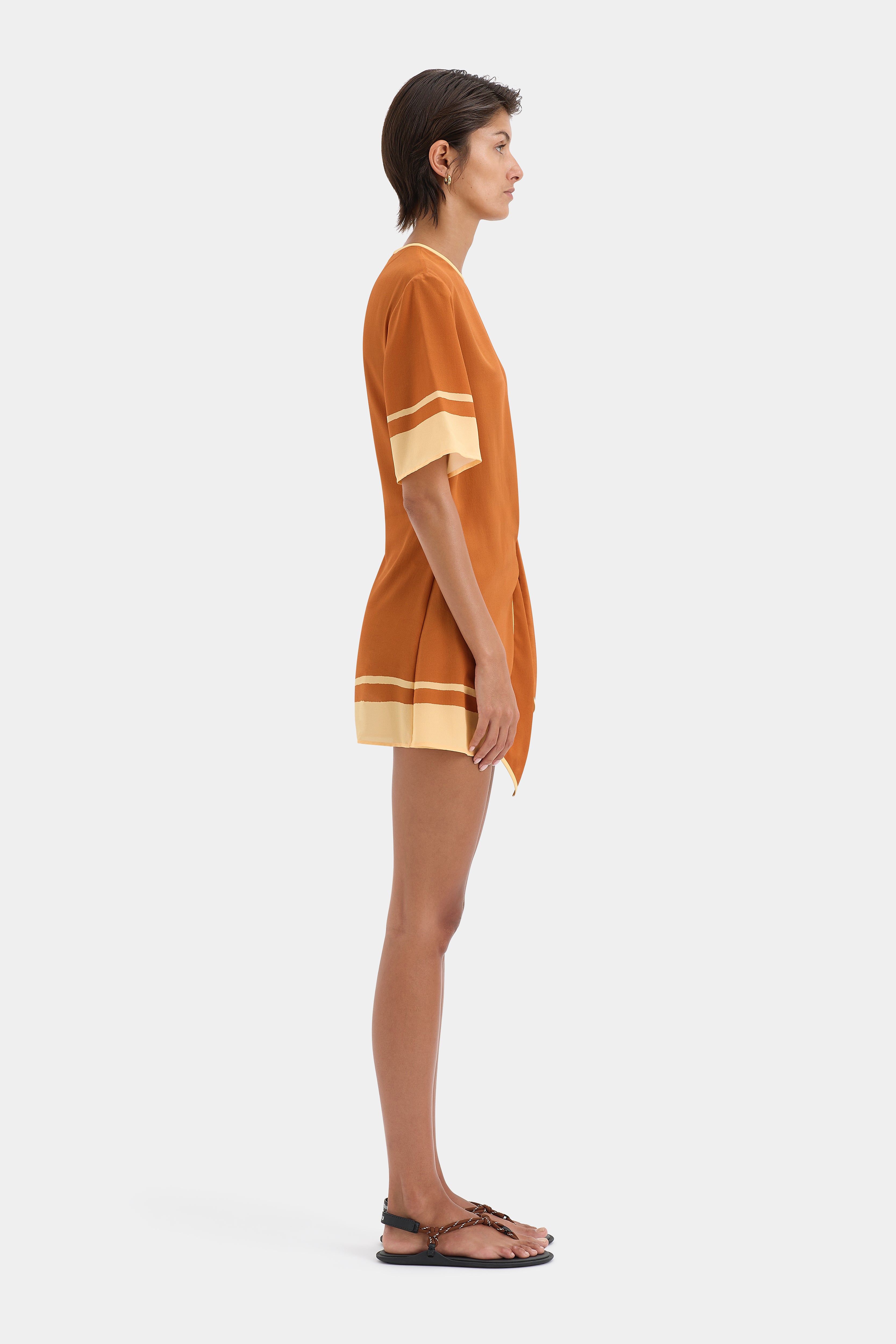 Soma Mini Dress in Rust Color - Flowy Summer Dress for Women, Perfect for Beach, Vacation & Casual Outings