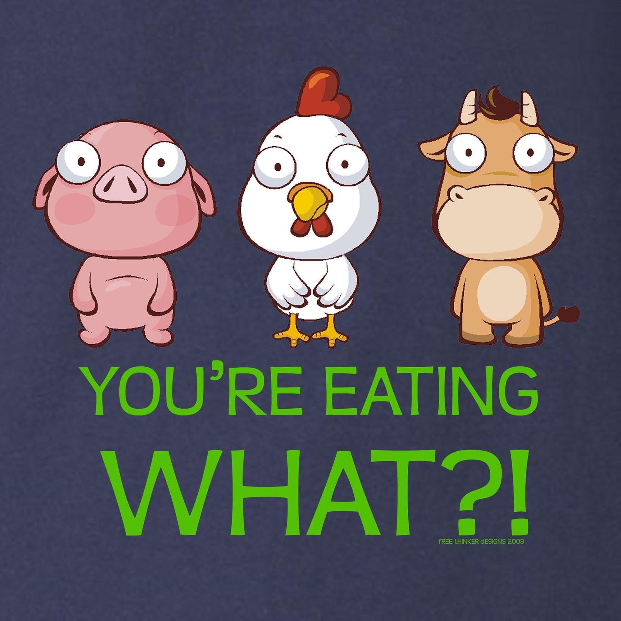 Dark Long Sleeve Crewneck T-Shirt for Men - Funny 'You're Eating What!' Graphic Tee - Casual Wear, Gift Idea & Everyday Comfort