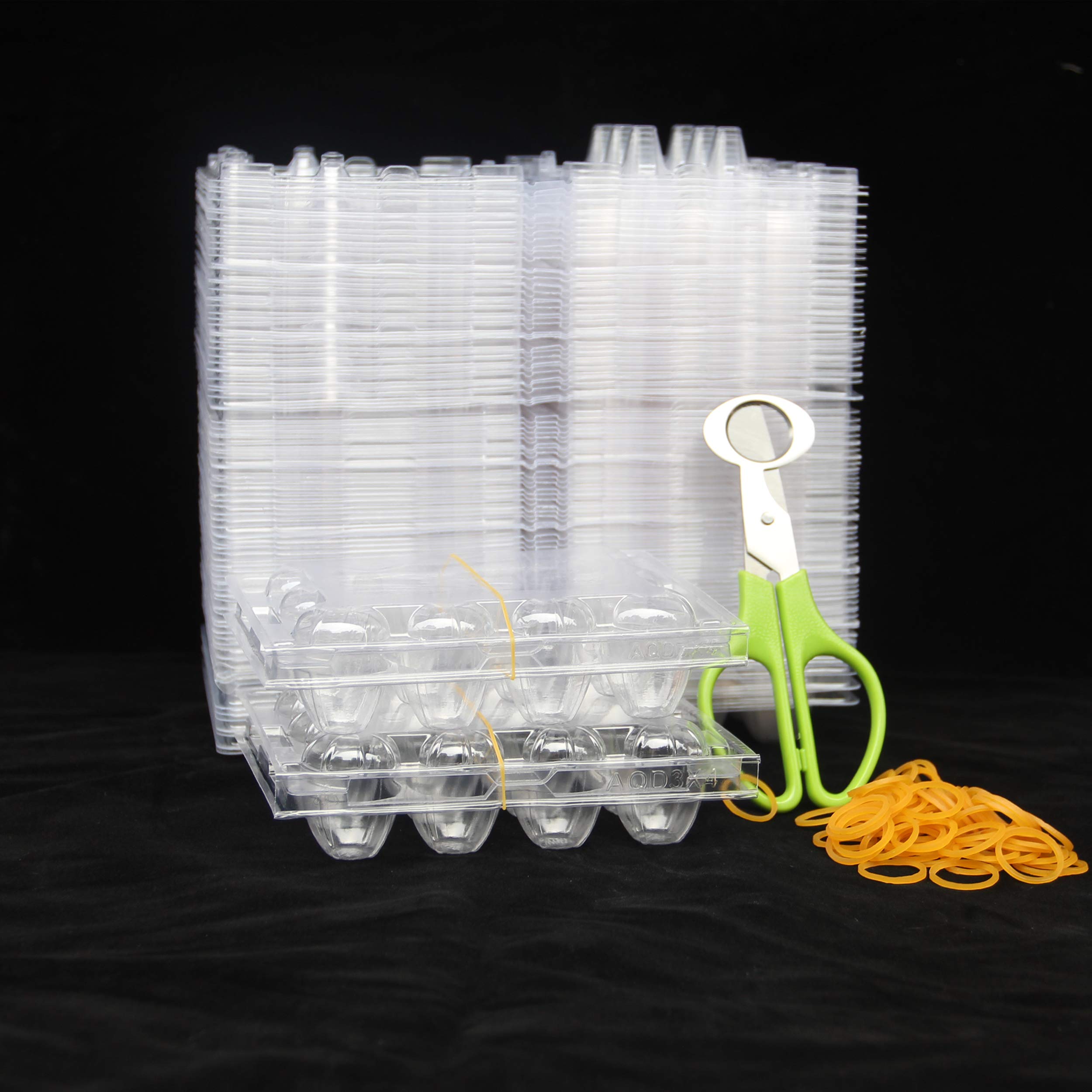 100 Pack Reusable Plastic Quail Egg Cartons - 12 Small Trays Each | Bulk Recyclable Egg Storage Containers for Refrigerator | Perfect for Small Quail Eggs, Farmers Markets & Home Poultry Keeping