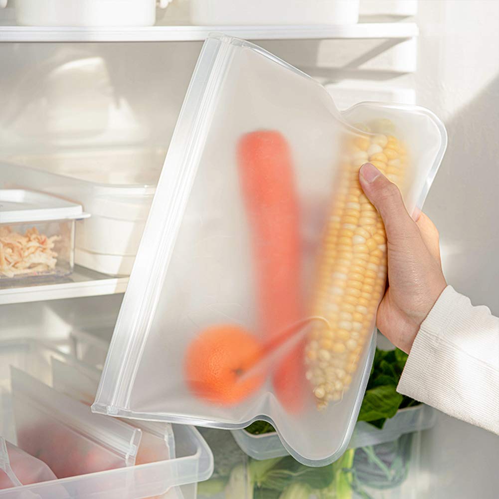 RLAVBL 10 Pack Reusable Freezer Bags - Airtight Food Storage Bags for Vegetables, Liquids, Snacks, Meat & Sandwich (8.46x7.28 Inch) | Perfect for Meal Prep, Freezing, Sous Vide & On-the-Go Snacks