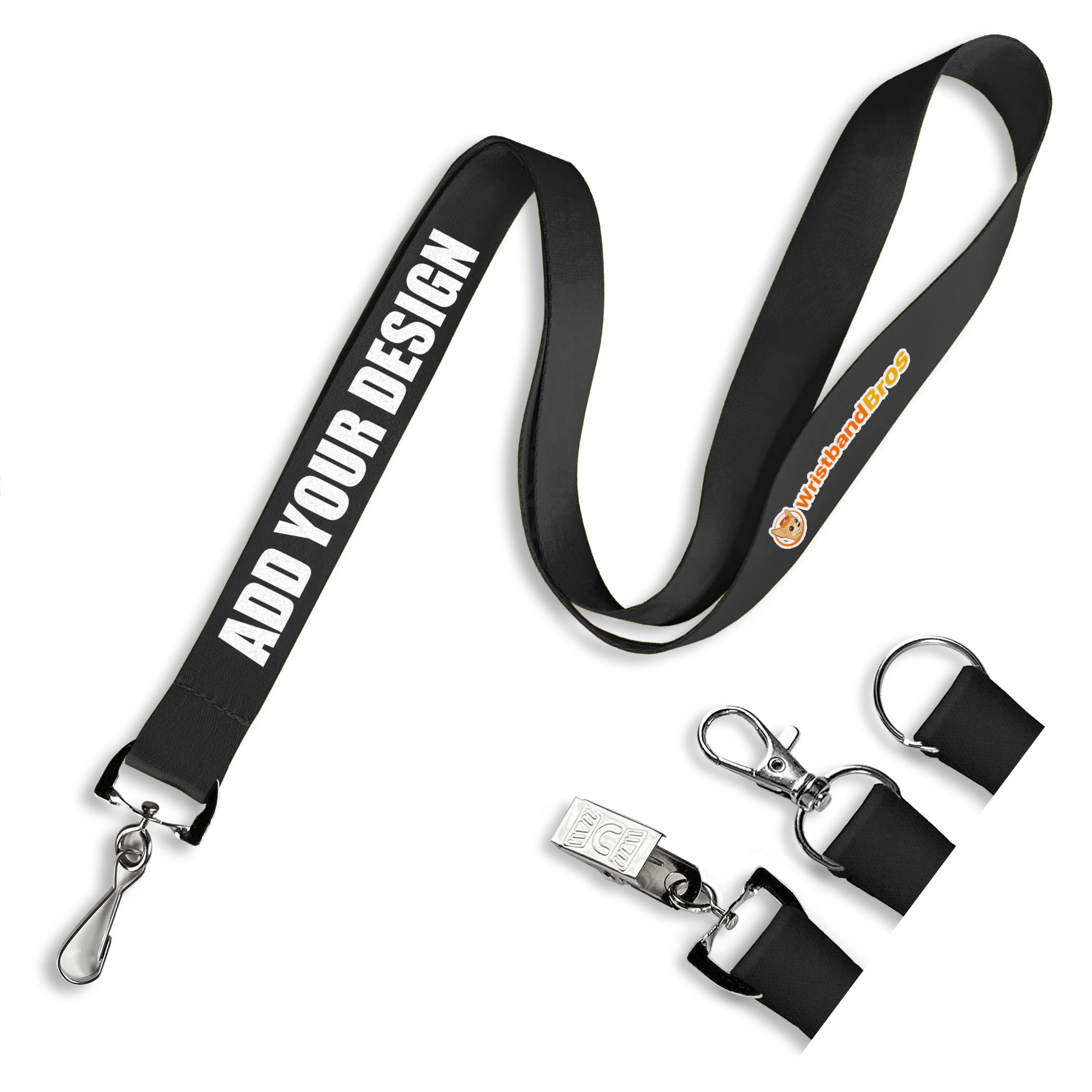 Custom Lanyards with Logo & Text - Personalized Polyester Lanyards for Events & ID Cards