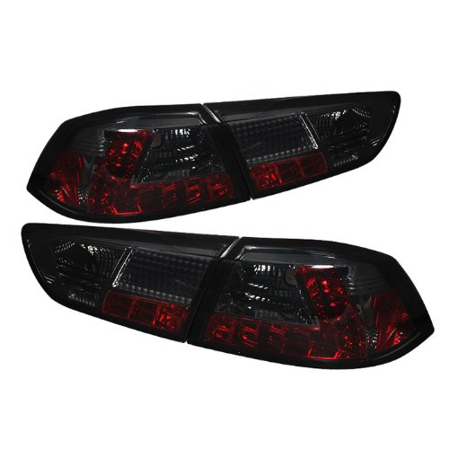 Smoked Chrome Euro LED Tail Lights for Mitsubishi Lancer EVO X (2008-2014) - High Performance Rear Lights for Night Driving & Car Customization