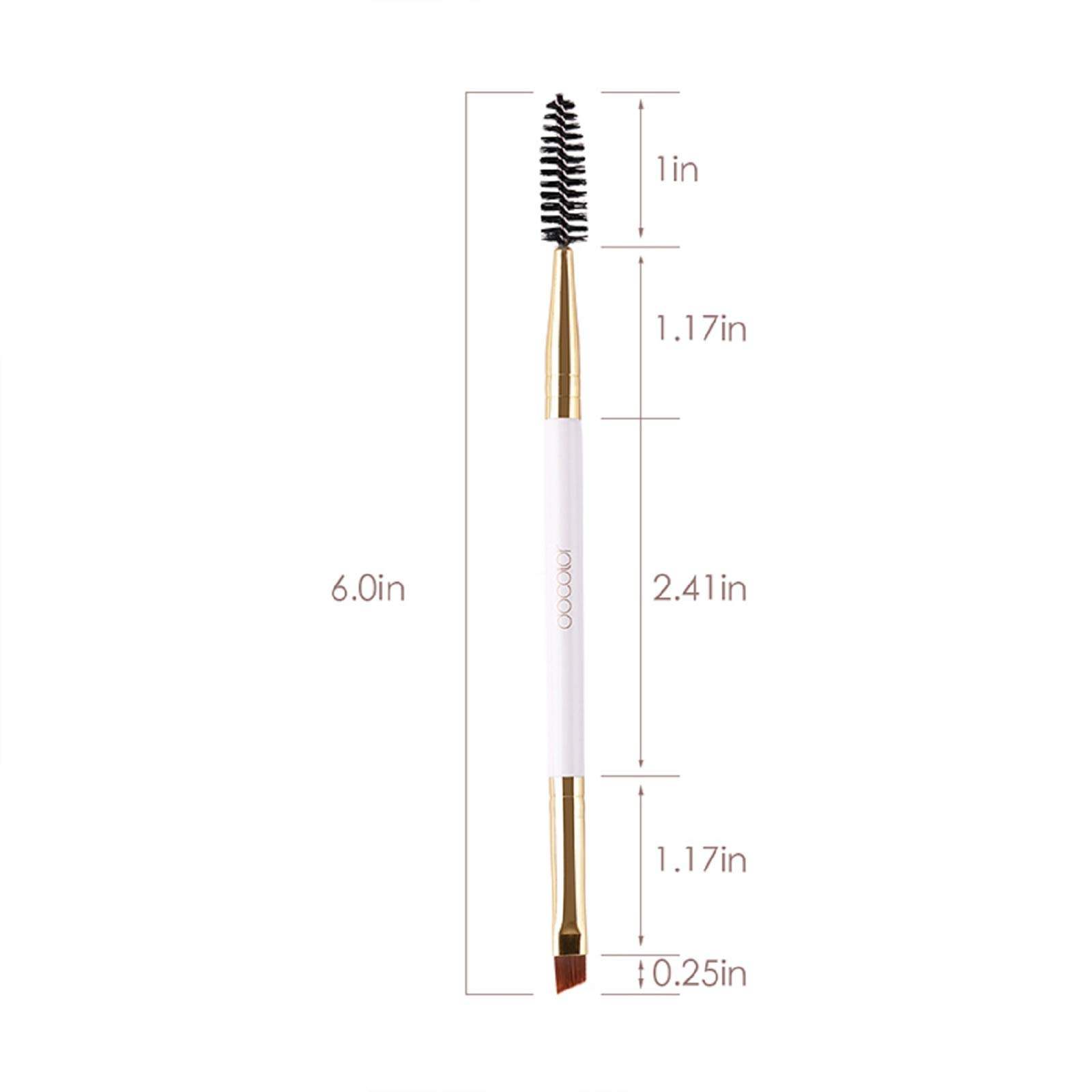 Professional Duo Eyebrow Brush Set - Angled Brow & Lash Brush with Comb for Perfect Eyebrow Grooming (2-Pack) | Ideal for Makeup Artists & Daily Eyebrow Styling