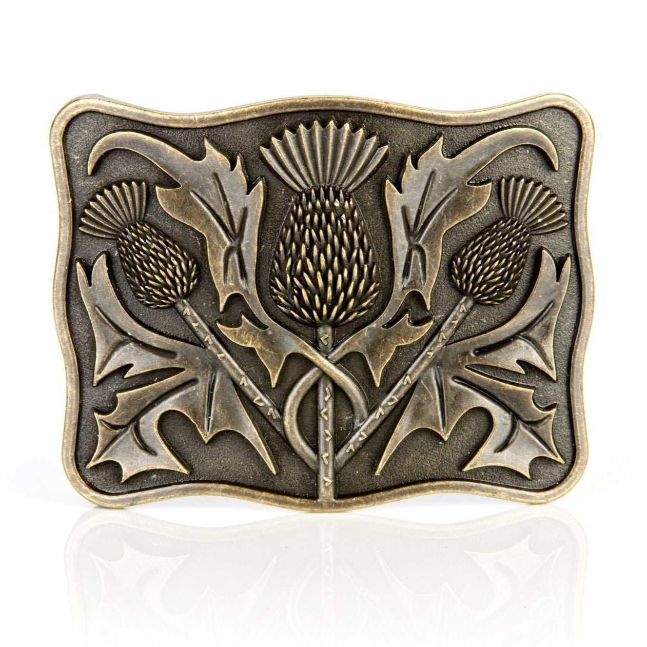 Vintage Antique Brass Thistle Buckle for Belts, Bags & DIY Crafts - Elegant Decorative Accessory for Fashion & Leather Projects