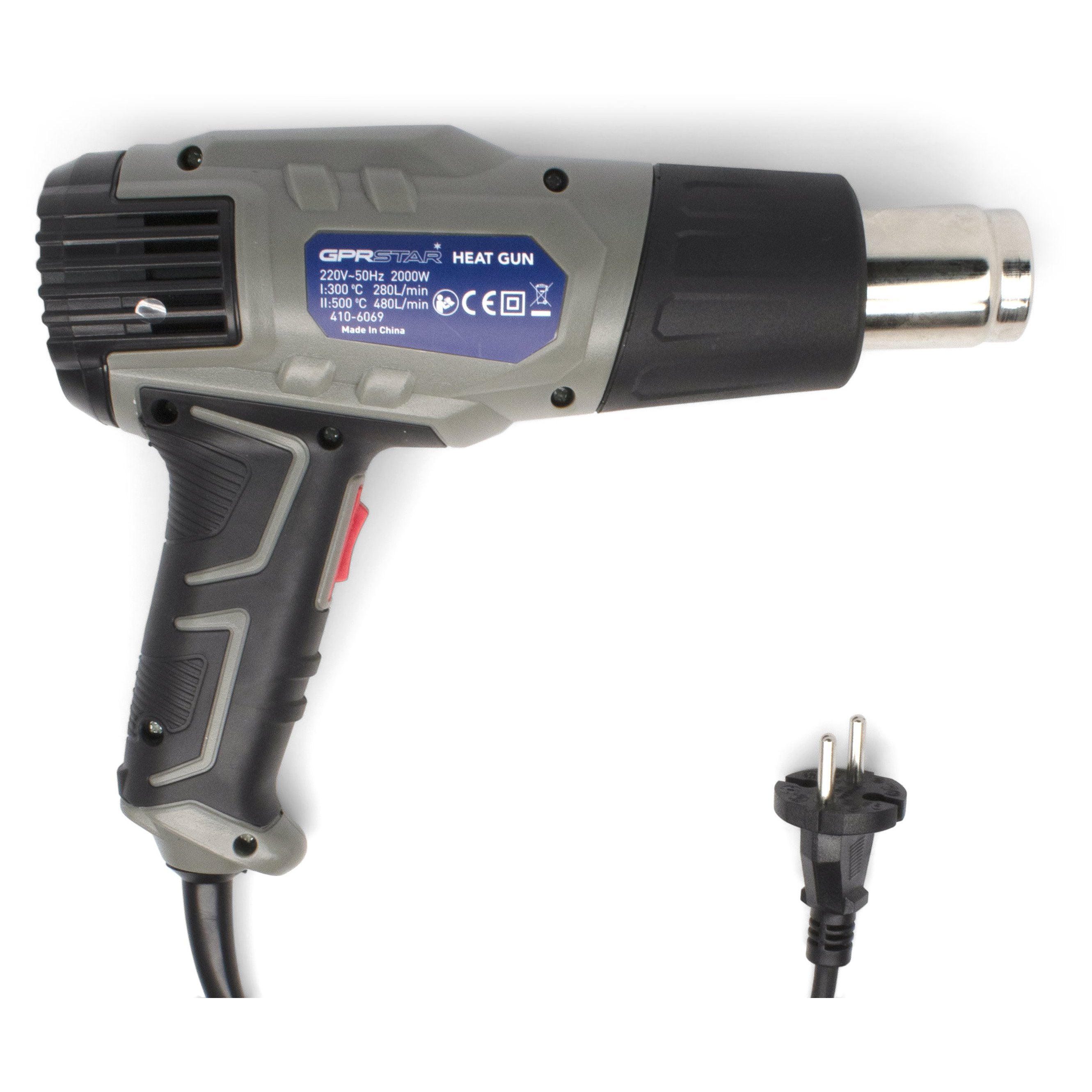 GPR Star 1500W Professional Dual Temperature Heat Gun with EU Plug (Type C) - Perfect for DIY Projects, Paint Stripping, Shrink Wrapping & Crafts