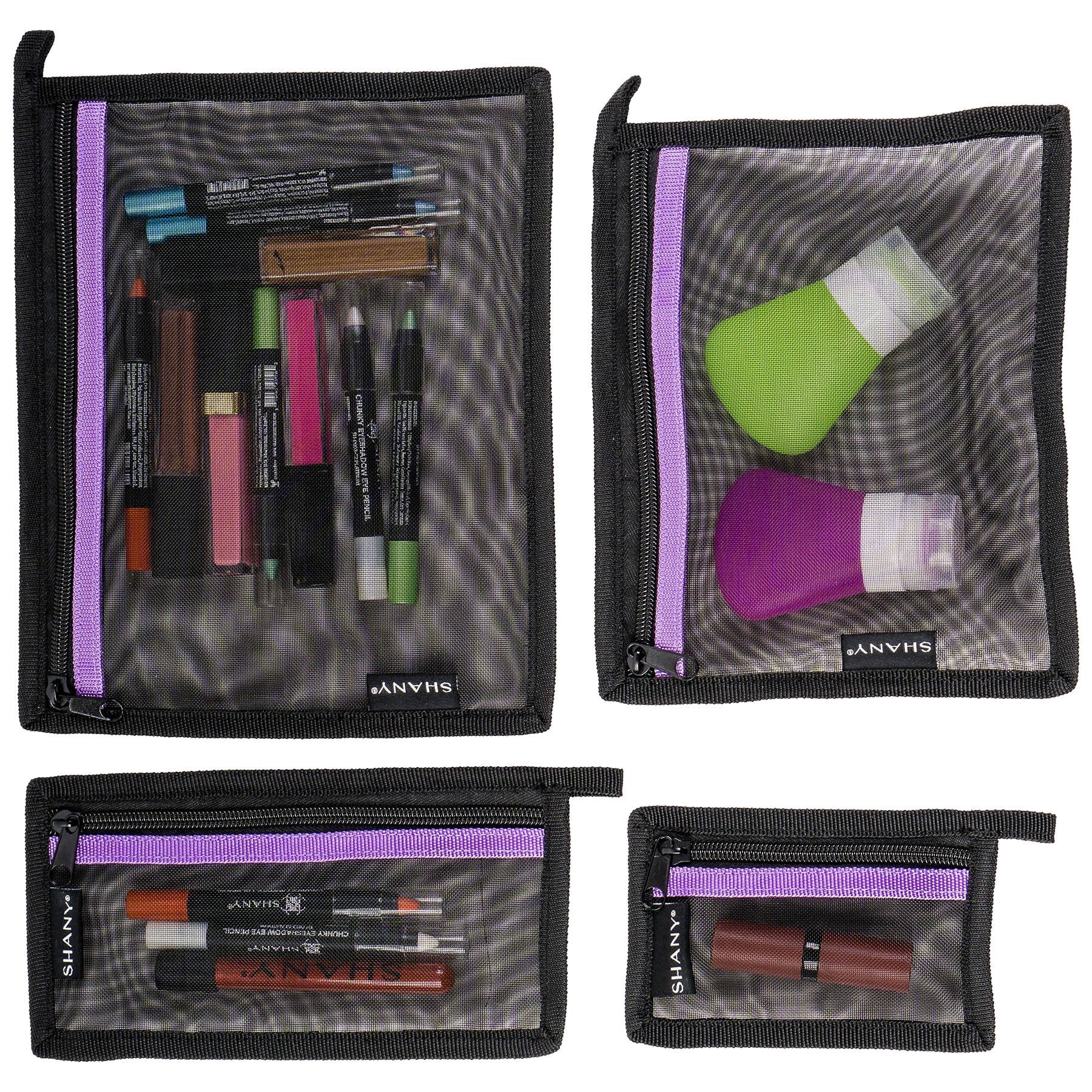 4 in 1 Mesh Travel Toiletry and Makeup Bag Set - Waterproof Cosmetic Organizer for Women & Men - Perfect for Airplane, Gym, Camping & Vacation Essentials
