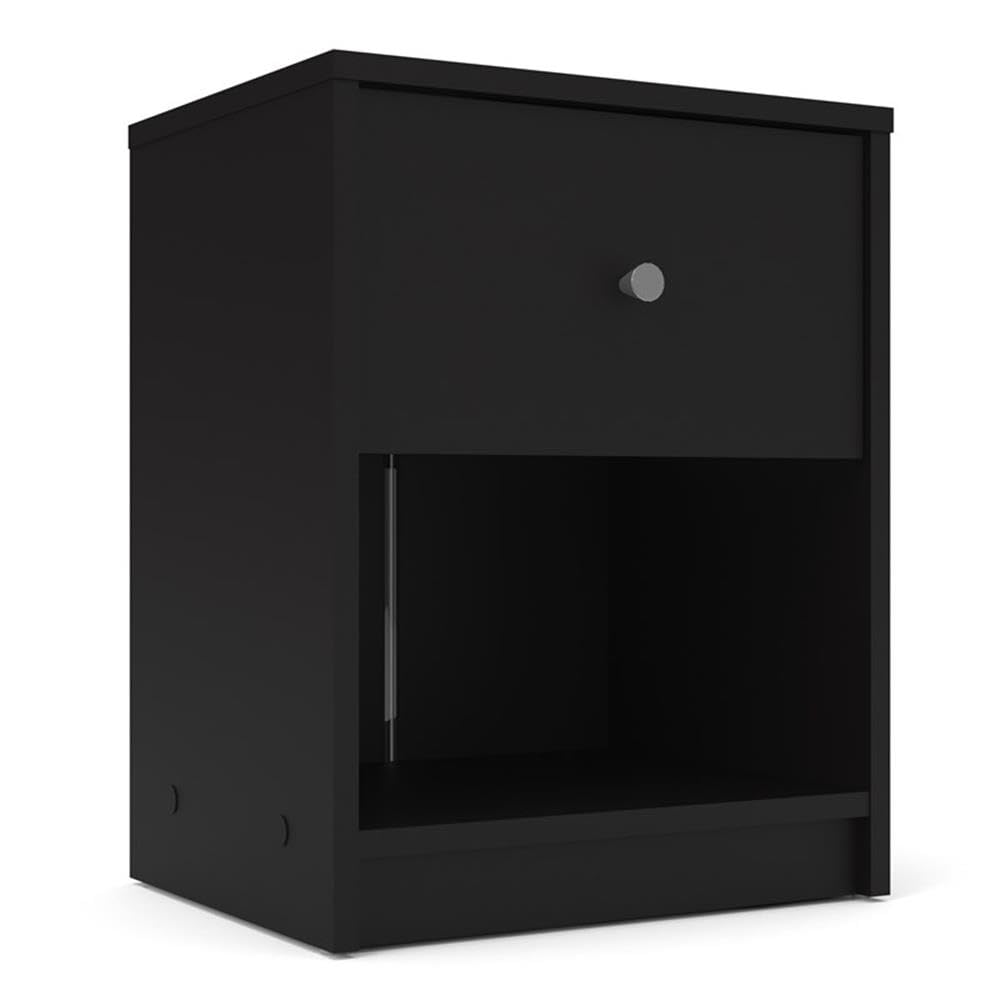 Black 2-Piece Bedroom Set with 2 One-Drawer Nightstands by Home Square - Perfect for Master Bedroom, Guest Room & Small Space Decor