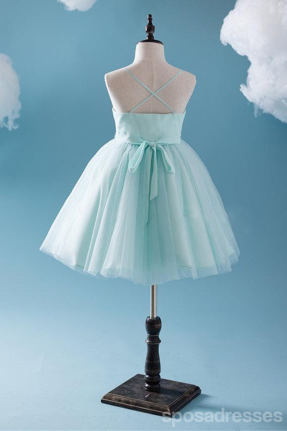 Elegant Tiffany Blue Spaghetti Strap Tulle & Satin Flower Girl Dress for Weddings – Affordable & Popular Toddler Girl Dress FG050 – Perfect for Bridal Parties, First Communion & Special Occasions