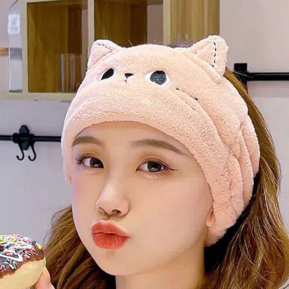 Cute Cat Ear Headband for Women - Soft & Stretchy Hair Band for Washing Face, Makeup, Skincare, Yoga & Spa - Perfect for Beauty Routine, Self Care & Relaxation
