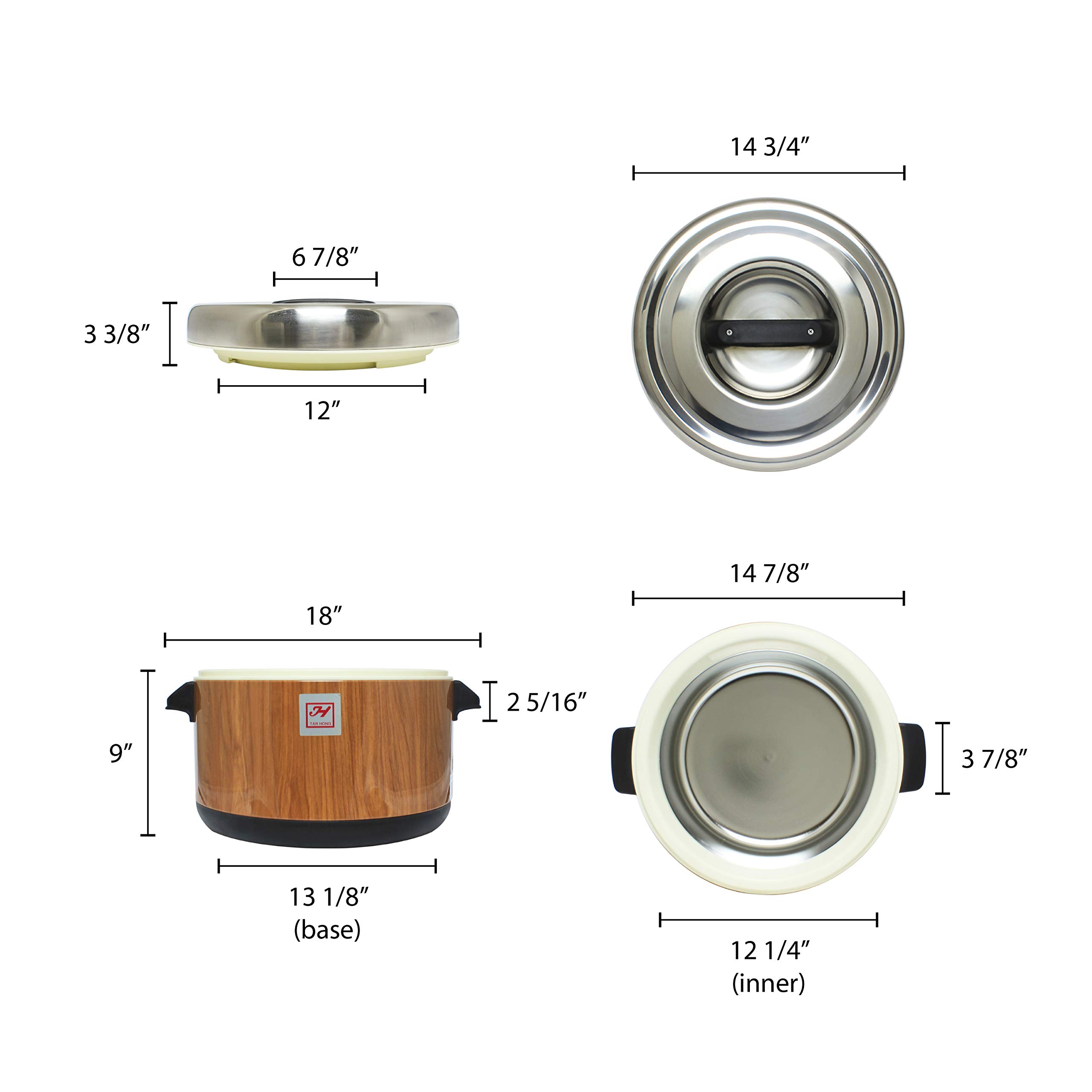Wood Grain Insulated Sushi Pot - 40 Cups Capacity, BPA-Free & Leak-Proof - Perfect for Sushi Making, Meal Prep & Outdoor Picnics