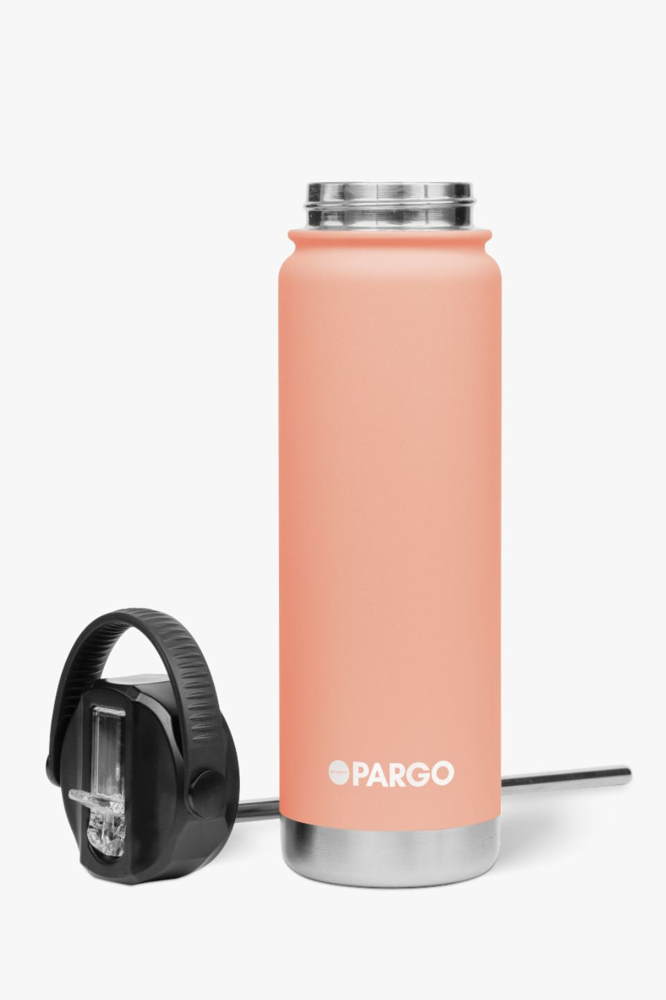 Insulated Coral Pink 750ml Stainless Steel Water Bottle with Straw Lid - Leakproof & BPA Free - Perfect for Gym, Hiking, Travel & Office Use