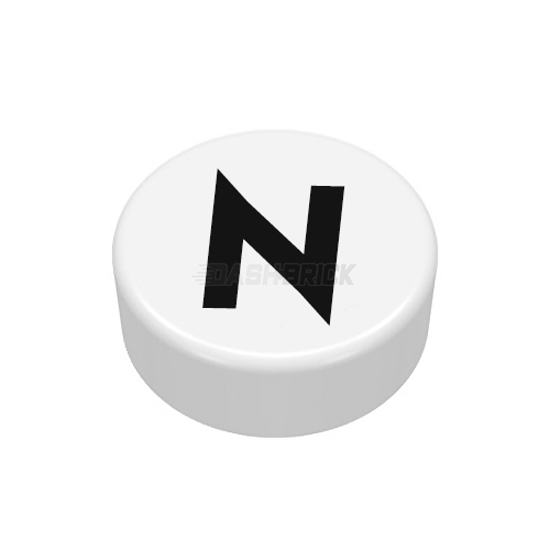LEGO Minifigure Accessory Tile - White Letter N Tile [98138pb224] for LEGO Builds, Displays & Custom Projects
