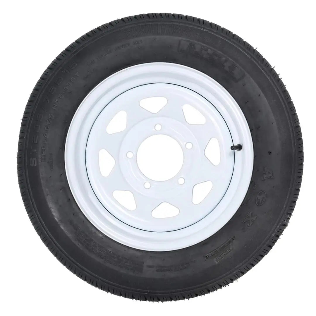 ST205/75D15 Trailer Tires with 15-Inch Rims - 2 Pack, 6PR Load Range C, 5 Lug 4.5