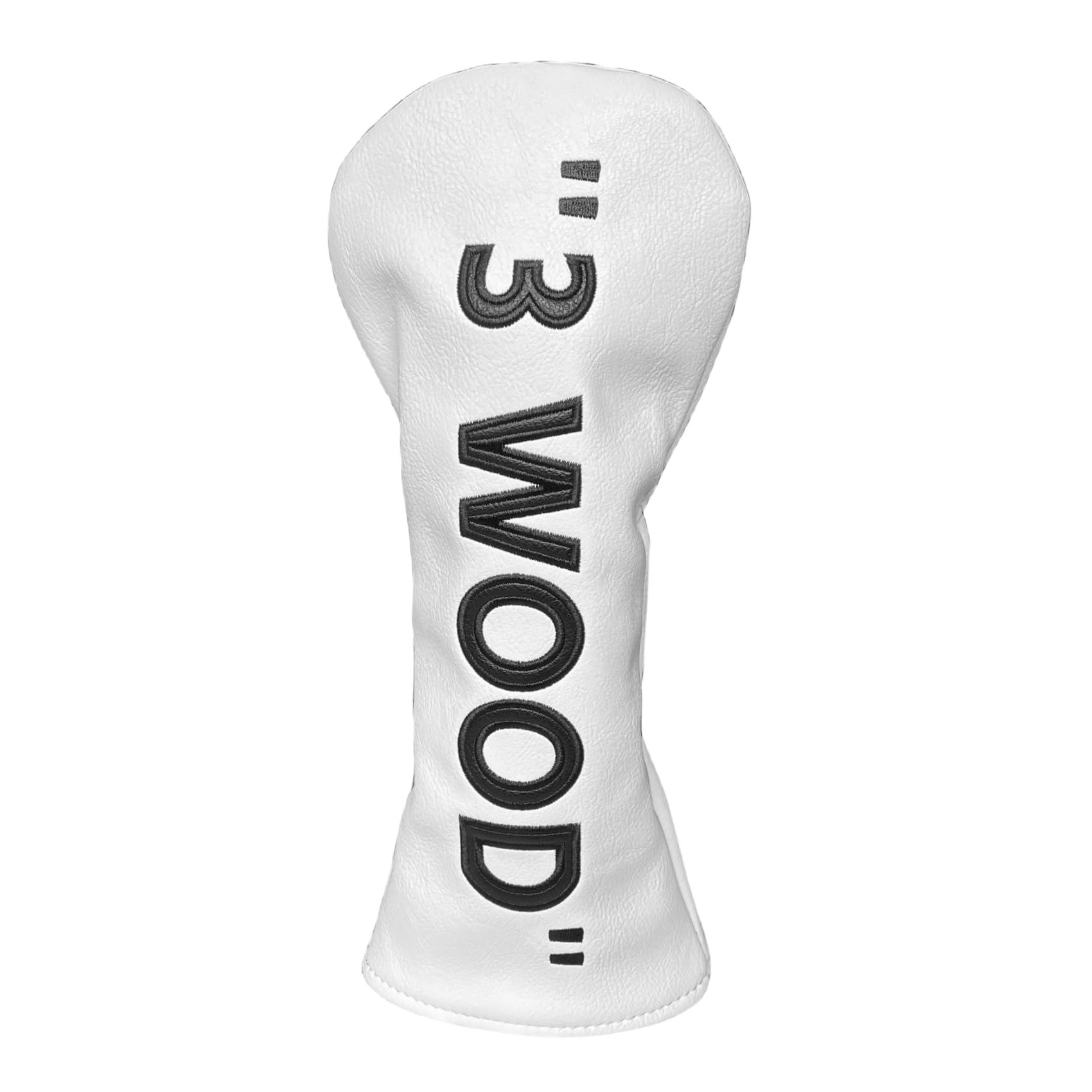 Premium PU Leather Golf Club Headcover Set - Driver, 3 Wood, Hybrid Head Covers (White & Black) | Durable Protection for Golf Clubs | Perfect for Golfers & Golf Course Use