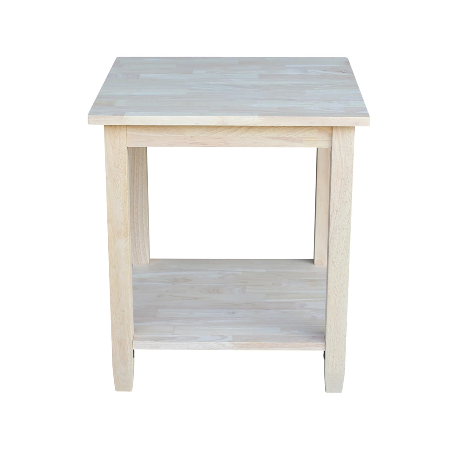 IC International Concepts Solano End Table - Solid Parawood Unfinished DIY Furniture 22