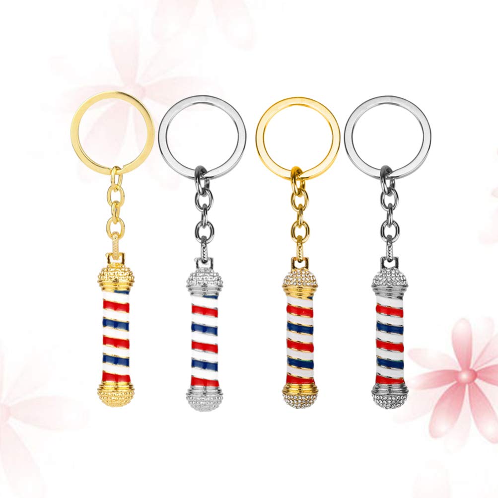 GALPADA 4Pcs Barber Keychain Set - Alloy Hairdresser Gifts for Men - Car & Purse Accessories