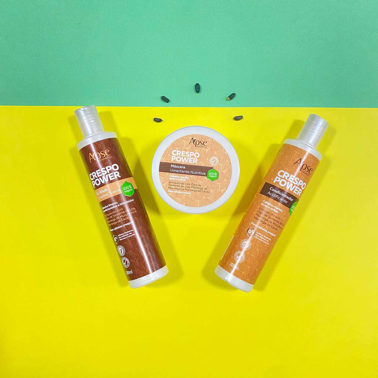 **Apse Cosmetics Power 3 Curly Hair Kit – Co Wash, Conditioner & Hair Mask Set (3 Items) for Hydration & Definition – Perfect for Natural Curls, Wavy & Afro Hair**    *Use Case: Ideal for daily curl care, deep conditioning treatments, and reviving dry, damaged hair at home or on the go.*