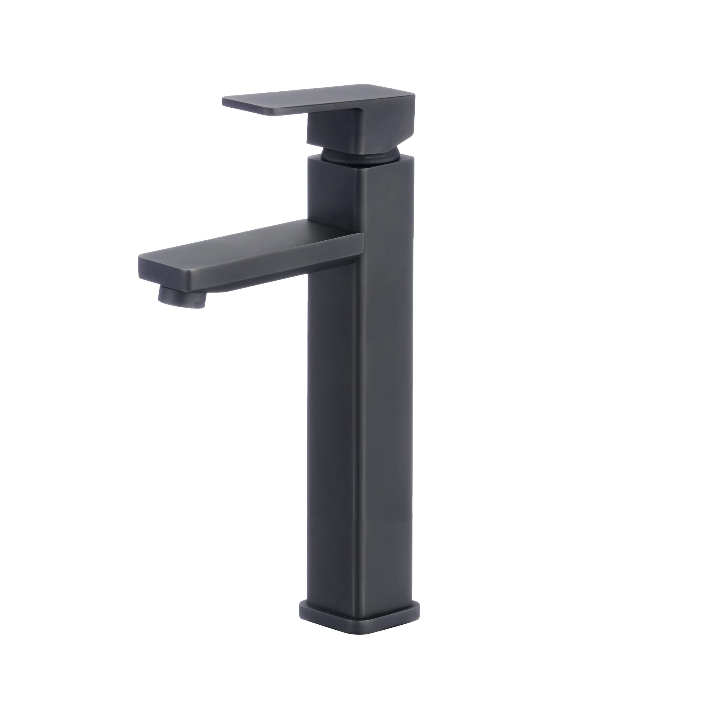 Stylish Matte Black Brass Bathroom Sink Faucet - Vessel Sink Mixer for Modern Homes
