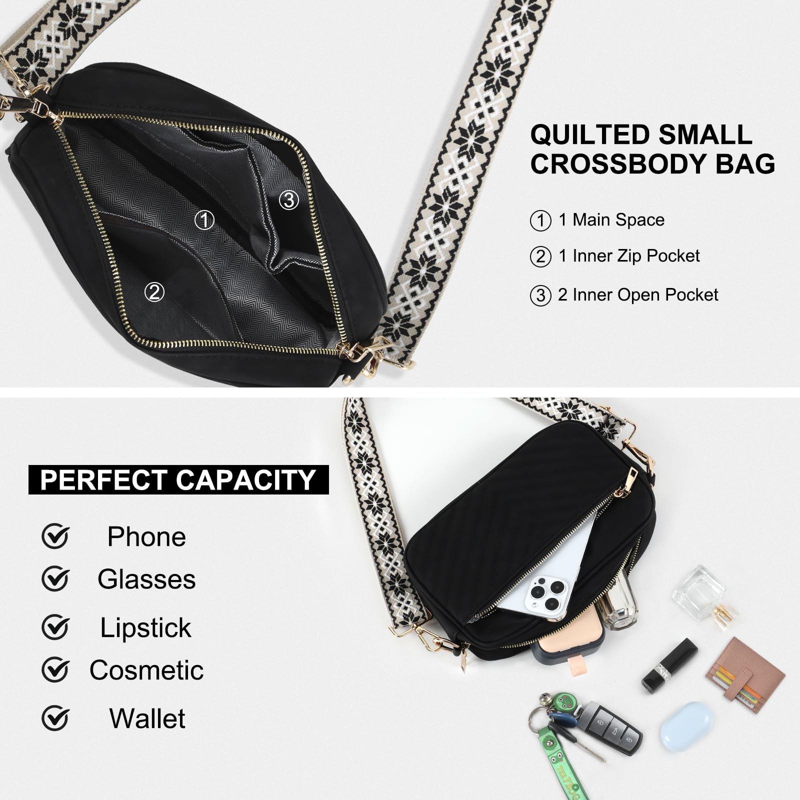 DYSHAYEN Women's Small Vegan Leather Crossbody Bag with Tassel - Stylish Shoulder Purse for Everyday Use, Travel & Shopping