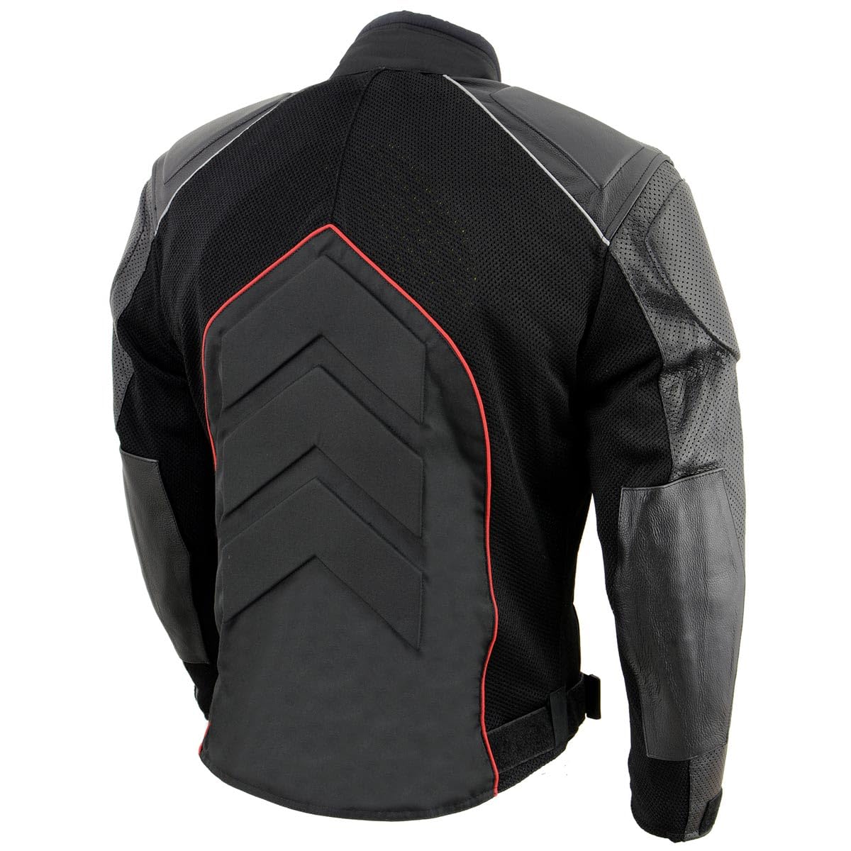 NexGen SH2153 Men's Black CE Armored Motorcycle Jacket - Textile & Leather Combo for Safety & Style - Perfect for Riding, Commuting & Adventure Tours
