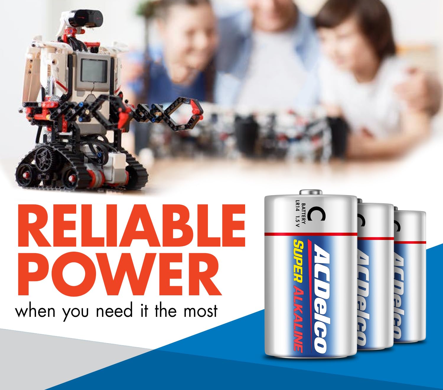ACDelco 8-Pack Super Alkaline C Batteries - Maximum Power, 7-Year Shelf Life, Recloseable Packaging - Ideal for Flashlights, Toys, and Emergency Devices