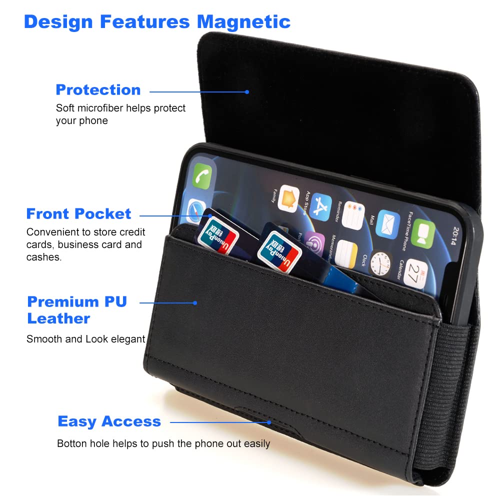 Premium Phone Holster for iPhone 16 Pro Max & Samsung Galaxy - Universal Belt Clip Case Pouch Holder for Galaxy S25/S24/S23 Ultra, A-Series (A16/A14/A13/A06/A05), Moto G 5G (2024/2023), OnePlus Nord N30 - Perfect for Outdoor Activities, Work & Travel