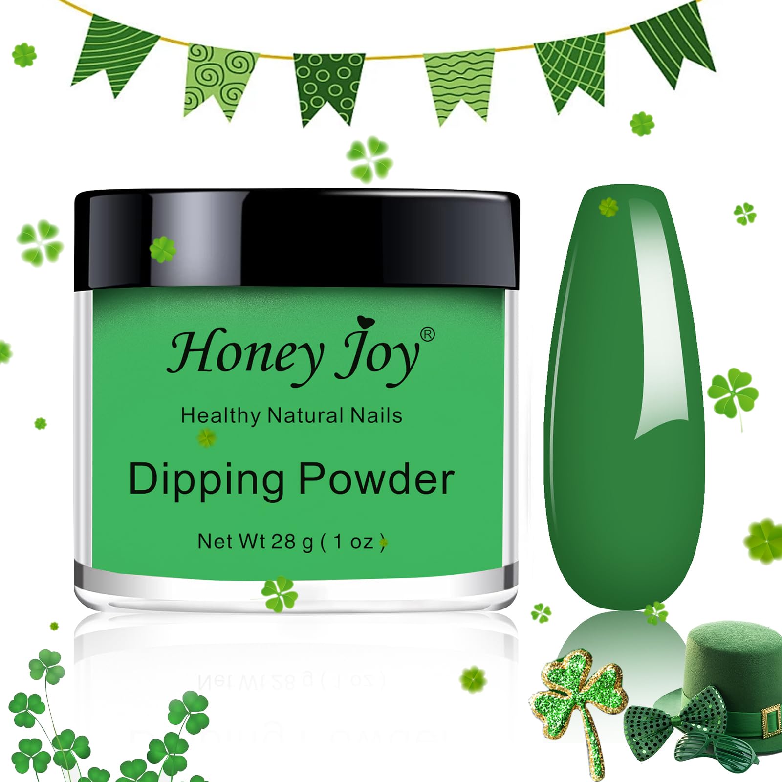 28g/Box Green Dipping Powder for Nails - No Lamp Needed, Quick Dry, Natural Nail Color (No.13) | Perfect for Salon, Home Manicures & DIY Nail Art
