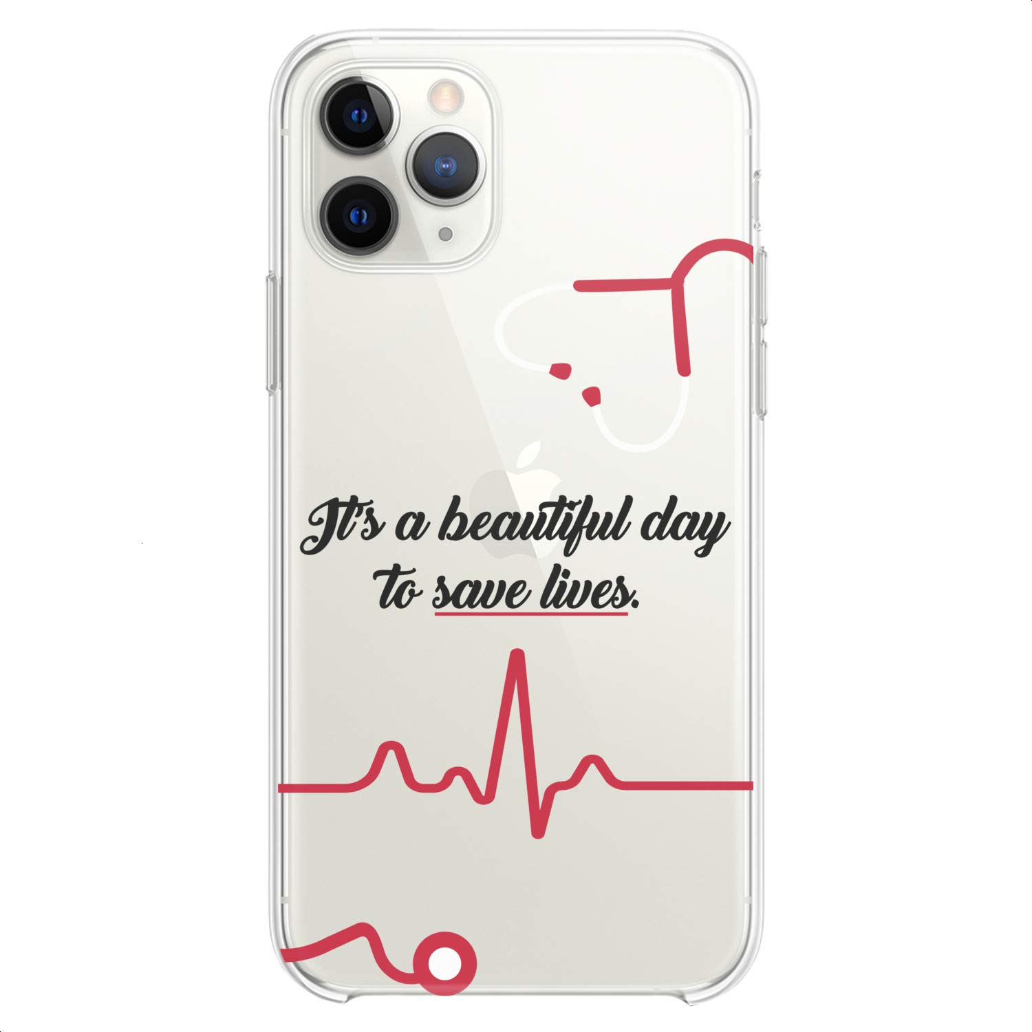 Premium TPU Phone Case for iPhone 16/15/14/13/12/11 Pro Max/Plus/Mini/XS/XR/X/8+/7/6/5/SE - Slim Clear Medical Nurse Doctor Design with Cute Heart & Health Pattern - Flexible Shockproof Silicone Protective Cover - Perfect for Healthcare Workers, Students & Daily Use