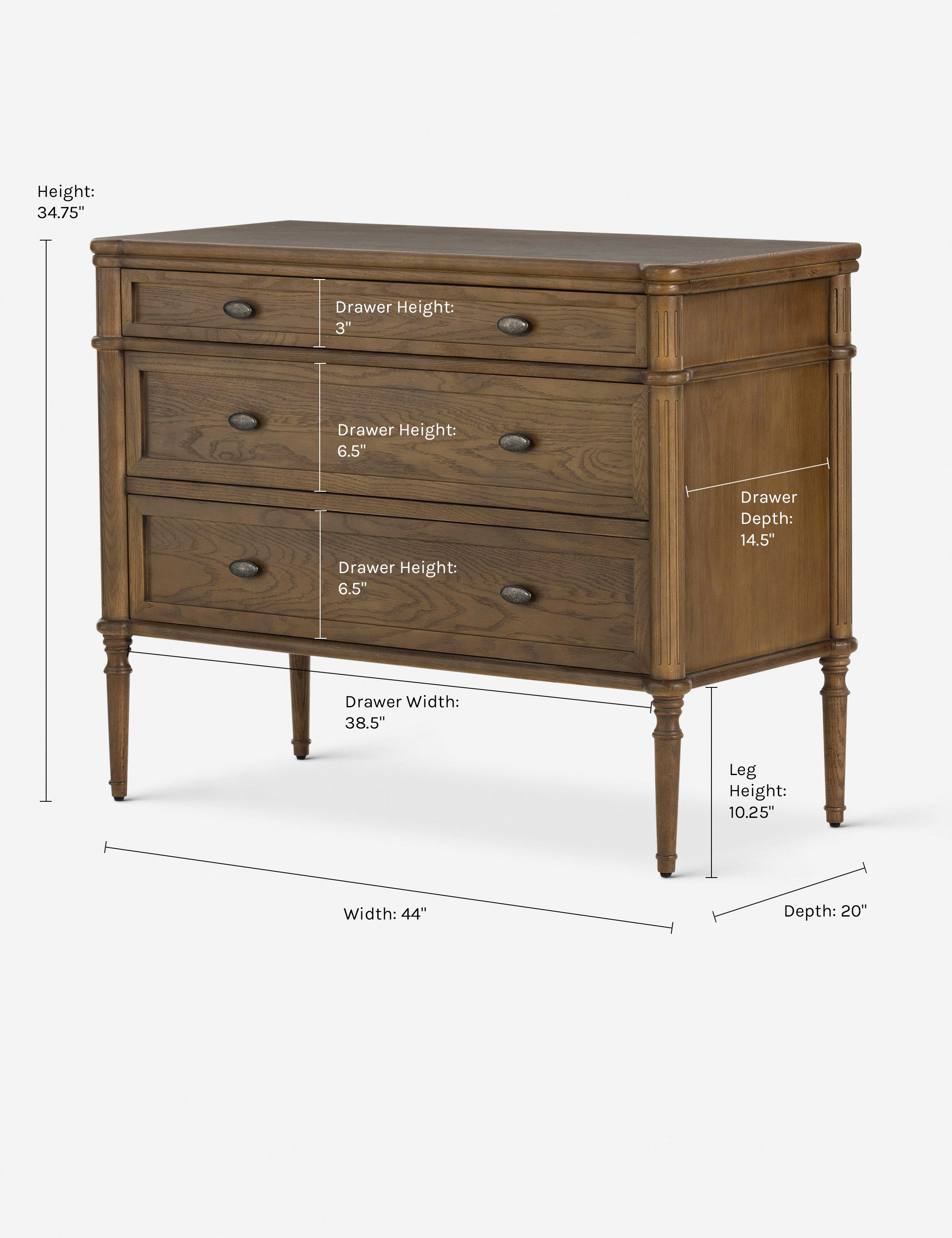 Delancey 3 Drawer Dresser - Modern Wooden Chest of Drawers for Bedroom & Closet Storage | Organize Clothes, Accessories & More
